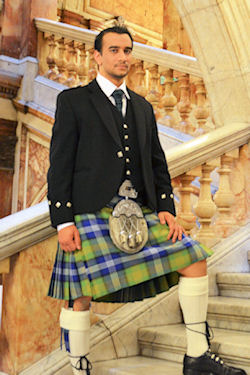 Azeem_Ibrahim wearing the Scottish-Islamic
tartan.