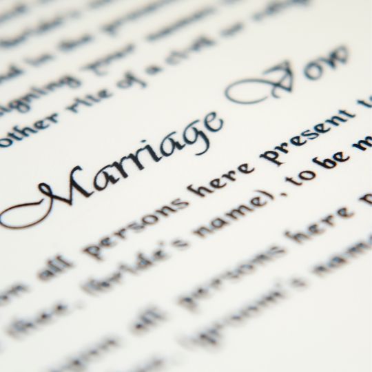 Text
of legal marriage vows
