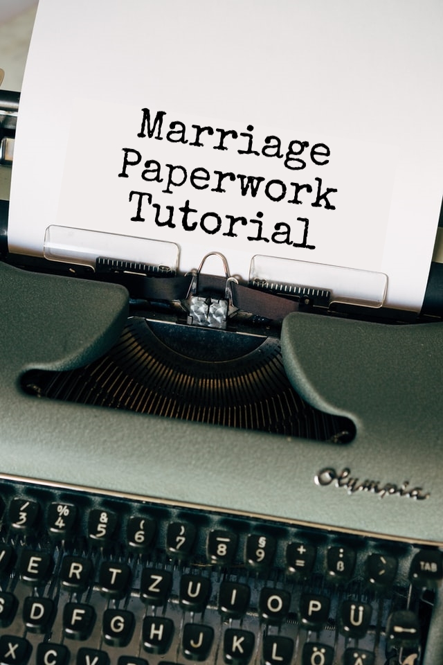 Marriage Paperword Tutorial typed on manual
typewriter