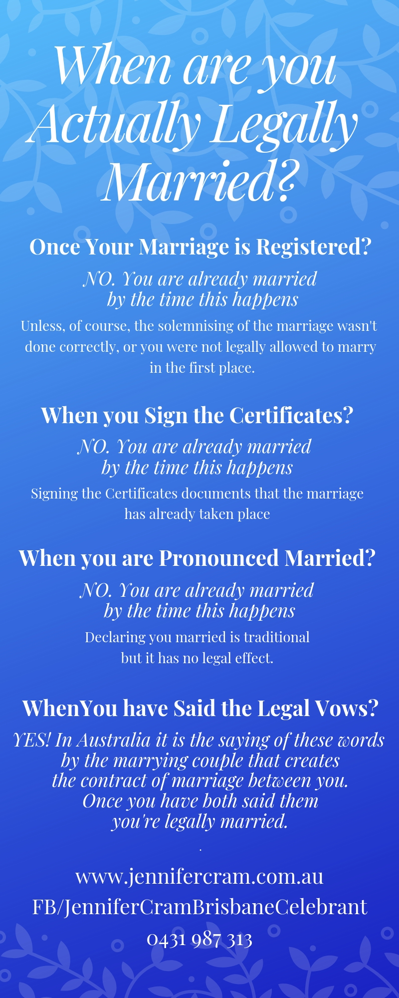 Infographic
                      - When are you actually legally married?