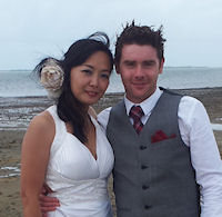 Kevin and Gina after their Irish-Chinese
marriage ceremony conducted by Jennifer Cram, Brisbane
Marriage Celebrant
